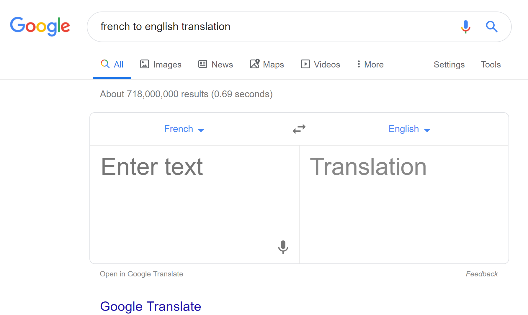 english to french canadian google translate